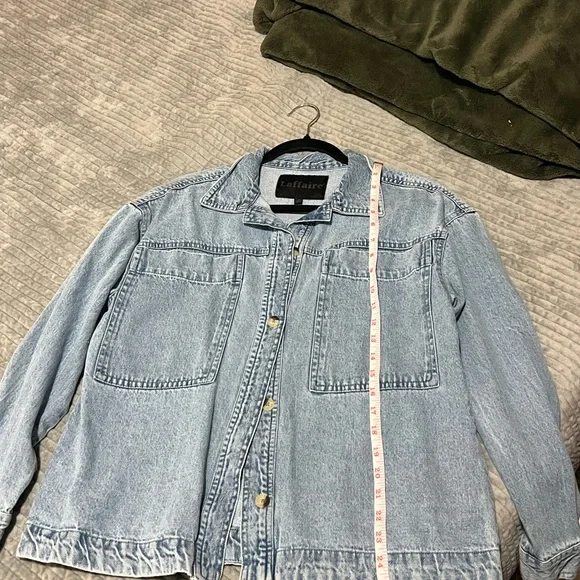 Laffair Light Wash Denim Jacket - Pale Blue - Picture 3 of 4